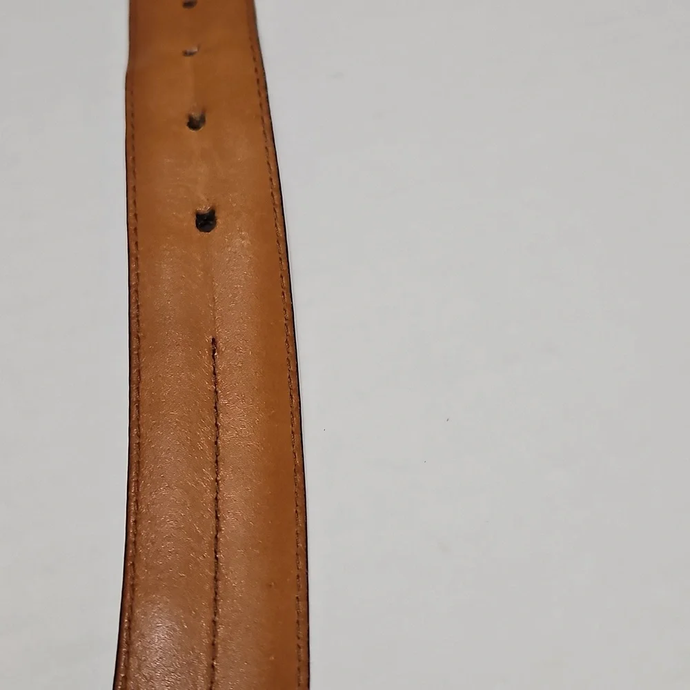 Italian Croco Calfskin Brown Leather Men's Adjustable Belt Size 50